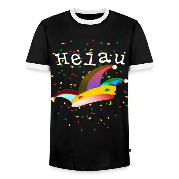 Helau Karneval - Fasching Narrenkappe - Männer Kontrast-T-Shirt - Schwarz/Weiß - Vorne - AI Model Female 172 light (172cm) & AI Model Male 178 light (178cm)