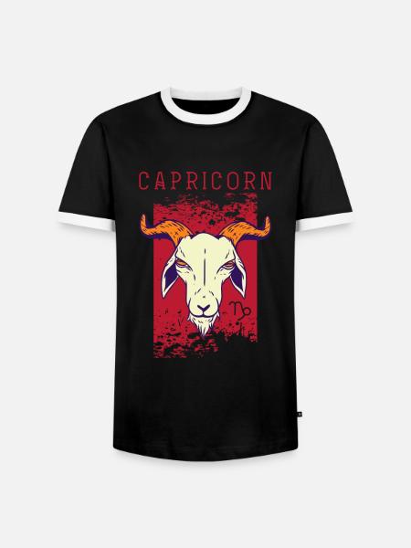 Steinbock-Geburts-Zeichen-Astrologie-Horoskop - Männer Kontrast-T-Shirt - Schwarz/Weiß