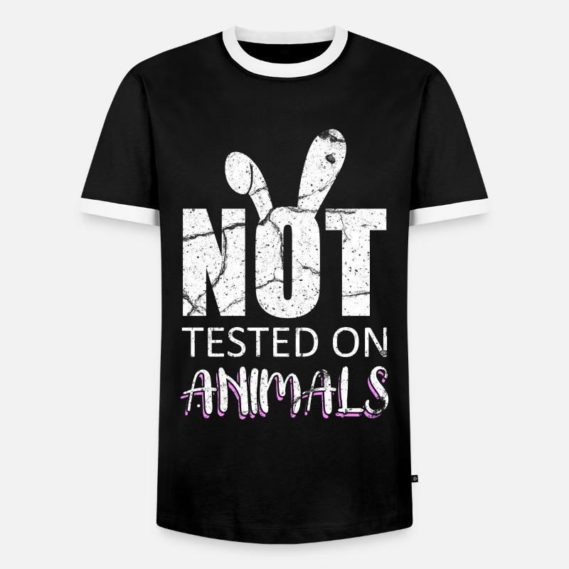 Animal testing - Men's Ringer Shirt - black/white