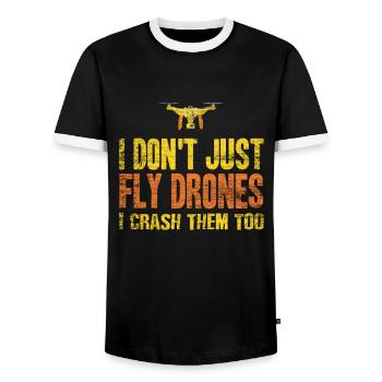 drone - T-shirt contrasté Homme - noir/blanc - Devant - AI Model Female 172 light (172cm) & AI Model Male 178 light (178cm)