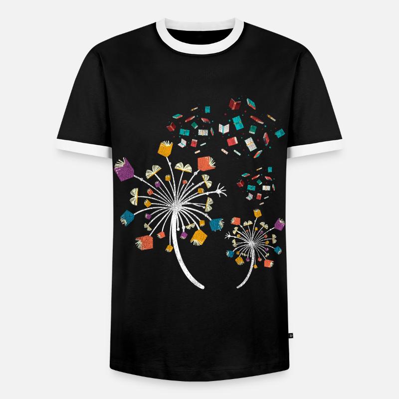 Buch Pusteblume Kapitel - Männer Kontrast-T-Shirt - Schwarz/Weiß