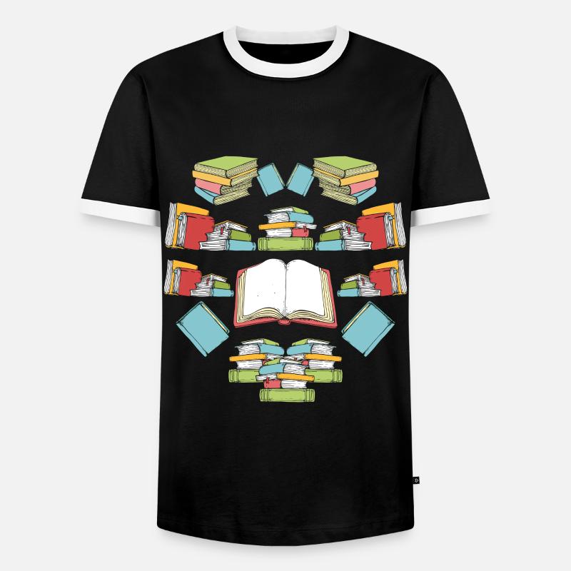 Buch - Männer Kontrast-T-Shirt - Schwarz/Weiß