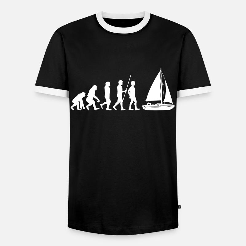 Sailing evolution - Men's Ringer Shirt - black/white