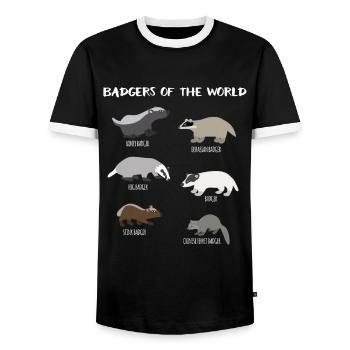 Blaireaux du monde, cadeau d'amant de blaireaux, cadeau - T-shirt contrasté Homme - noir/blanc - Devant - AI Model Female 172 light (172cm) & AI Model Male 178 light (178cm)