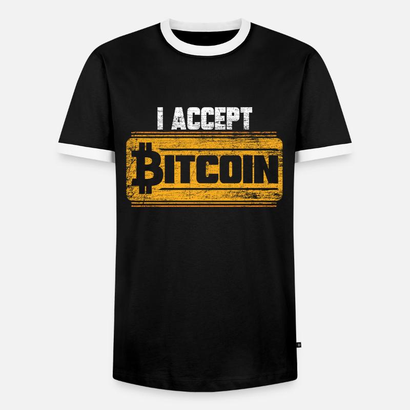 Bitcoin - Men's Ringer Shirt - black/white