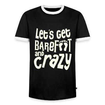barefoot - Men's Ringer Shirt - black/white - Front - AI Model Female 172 light (172cm) & AI Model Male 178 light (178cm)