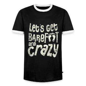 Barefoot - Men's Ringer Shirt - black/white - Front - AI Model Female 172 light (172cm) & AI Model Male 178 light (178cm)