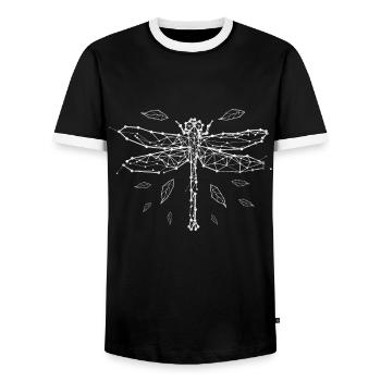 Dragonfly insect animals - Men's Ringer Shirt - black/white - Front - AI Model Female 172 light (172cm) & AI Model Male 178 light (178cm)