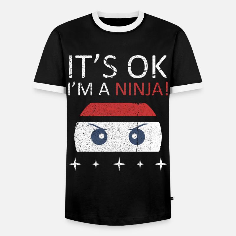 Ninja - Men's Ringer Shirt - black/white