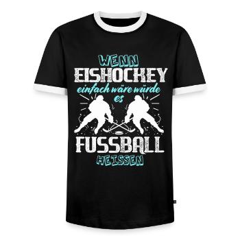 Lustiges Eishockey Shirt für die Eishockey Saison - Männer Kontrast-T-Shirt - Schwarz/Weiß - Vorne - AI Model Female 172 light (172cm) & AI Model Male 178 light (178cm)