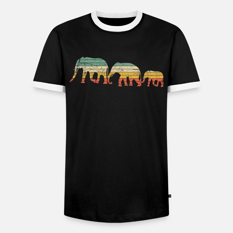 elephant - Men's Ringer Shirt - black/white