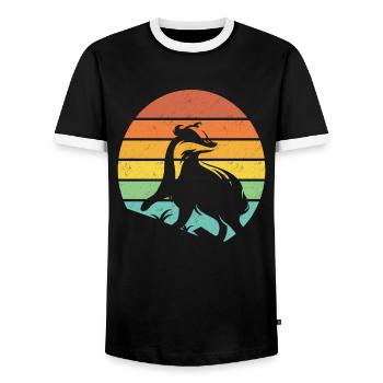 Honigdachs Retro Geschenk - Männer Kontrast-T-Shirt - Schwarz/Weiß - Vorne - AI Model Female 172 light (172cm) & AI Model Male 178 light (178cm)