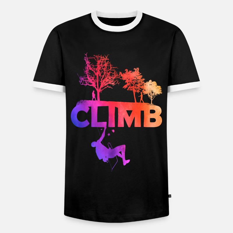 Klettern climb berg - Männer Kontrast-T-Shirt - Schwarz/Weiß