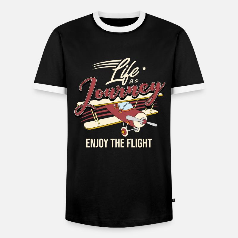 Flugzeug - Männer Kontrast-T-Shirt - Schwarz/Weiß
