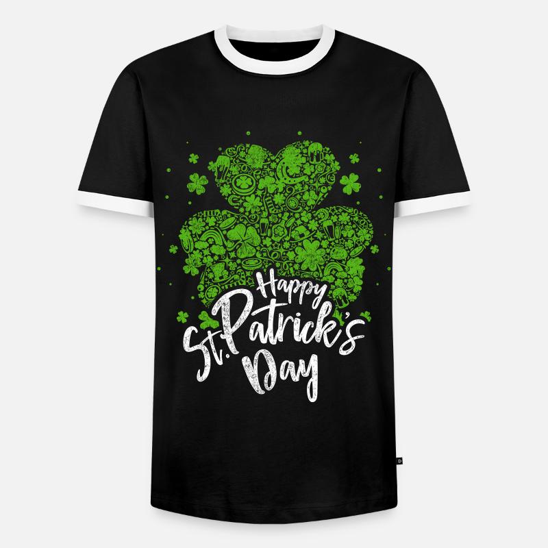 Saint Patricks Day - Men's Ringer Shirt - black/white