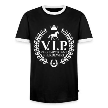 Dictons très importants de profession d'hôte de cheval - T-shirt contrasté Homme - noir/blanc - Devant - AI Model Female 172 light (172cm) & AI Model Male 178 light (178cm)