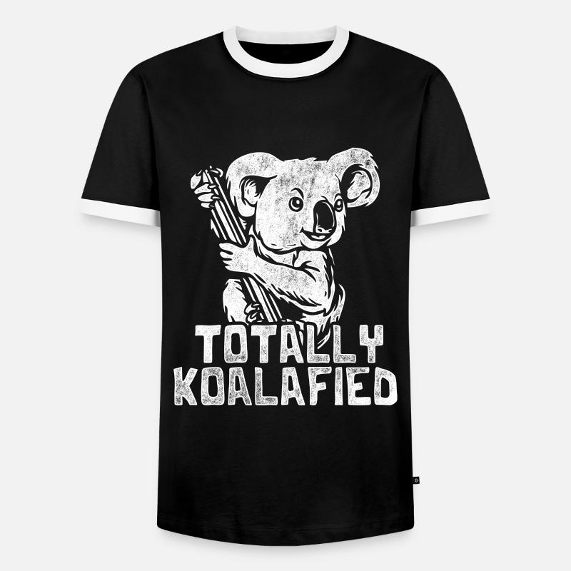 Koala eucalyptus gift - Men's Ringer Shirt - black/white