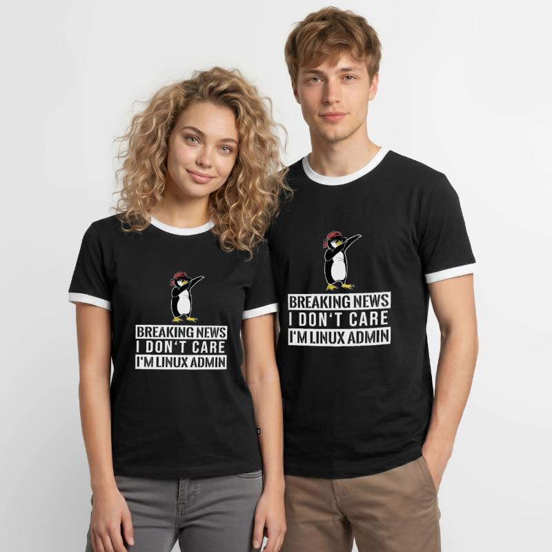 IT Nerd Linux Linux Pinguin Geek Software Engineer Männer Kontrast-T-Shirt