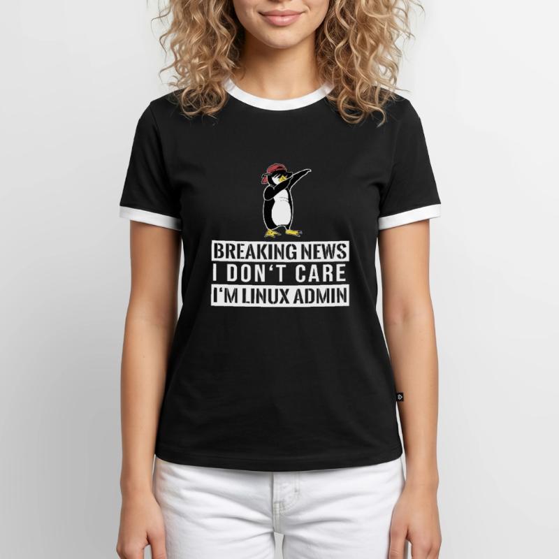 IT nerd Linux Linux penguin geek software engineer Men's Ringer Shirt