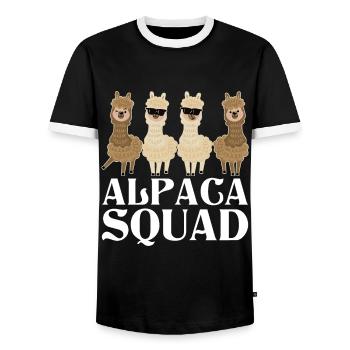 alpaga - T-shirt contrasté Homme - noir/blanc - Devant - AI Model Female 172 light (172cm) & AI Model Male 178 light (178cm)