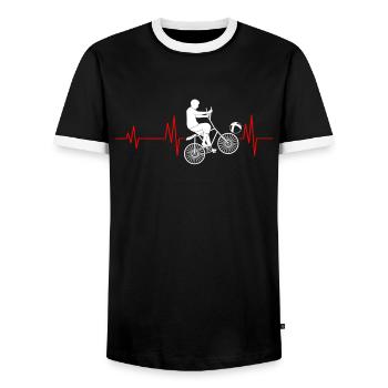 Radball - Männer Kontrast-T-Shirt - Schwarz/Weiß - Vorne - AI Model Female 172 light (172cm) & AI Model Male 178 light (178cm)
