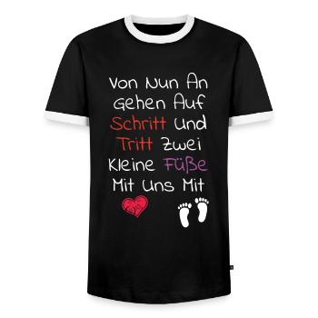 Baby Sprüche - Geburt Kinderwunsch Kinder Sprüche - Männer Kontrast-T-Shirt - Schwarz/Weiß - Vorne - AI Model Female 172 light (172cm) & AI Model Male 178 light (178cm)