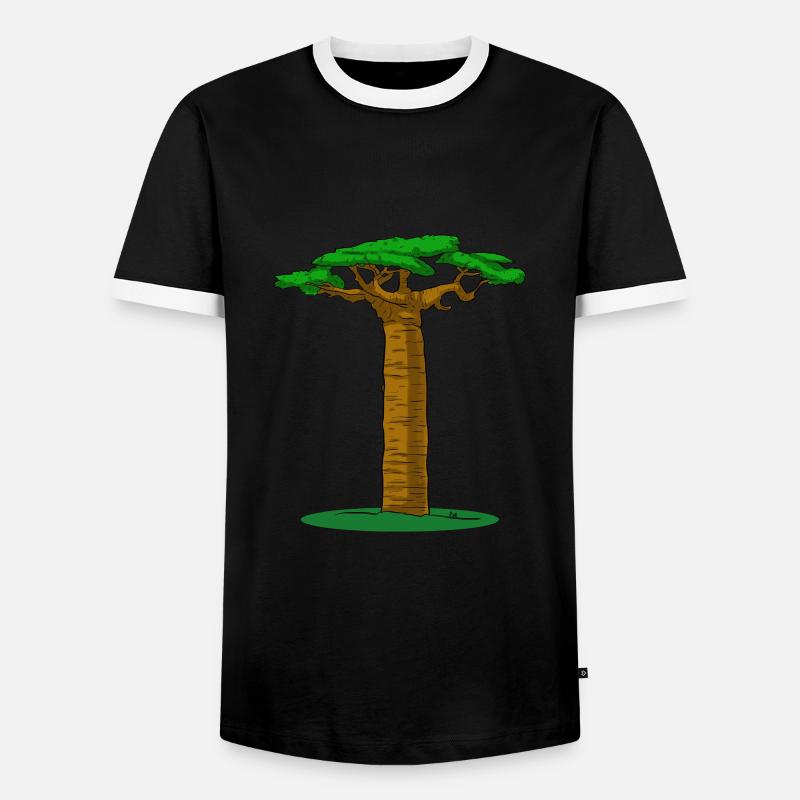 Baobab Tree - Männer Kontrast-T-Shirt - Schwarz/Weiß