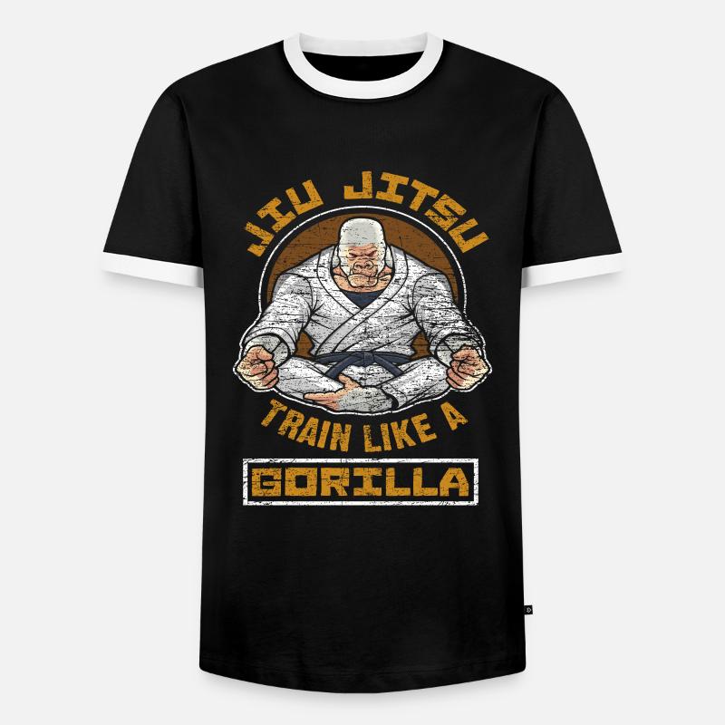 Jiu Jitsu Gorilla - Männer Kontrast-T-Shirt - Schwarz/Weiß
