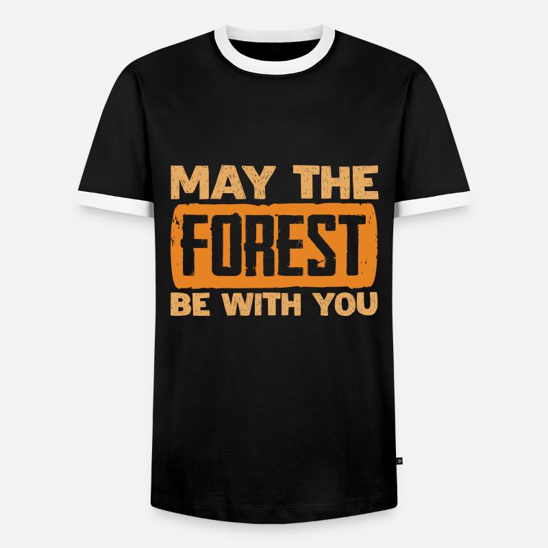 Wald - Männer Kontrast-T-Shirt - Schwarz/Weiß