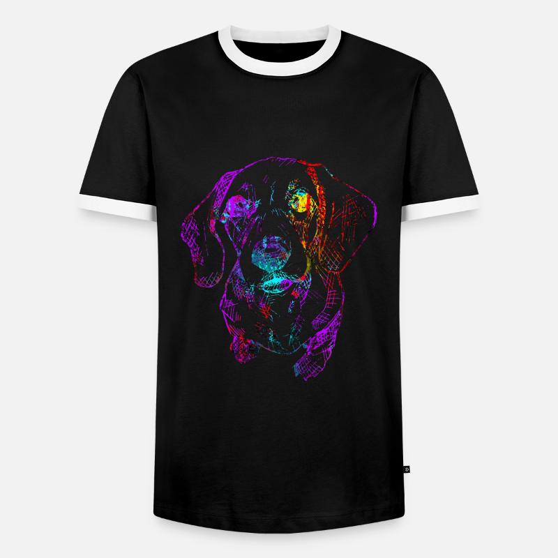 Dackel - Männer Kontrast-T-Shirt - Schwarz/Weiß
