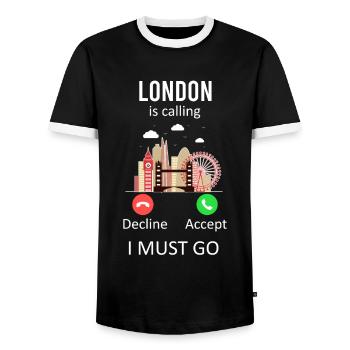 london - Männer Kontrast-T-Shirt - Schwarz/Weiß - Vorne - AI Model Female 172 light (172cm) & AI Model Male 178 light (178cm)
