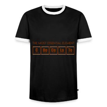 Schokolade - Männer Kontrast-T-Shirt - Schwarz/Weiß - Vorne - AI Model Female 172 light (172cm) & AI Model Male 178 light (178cm)
