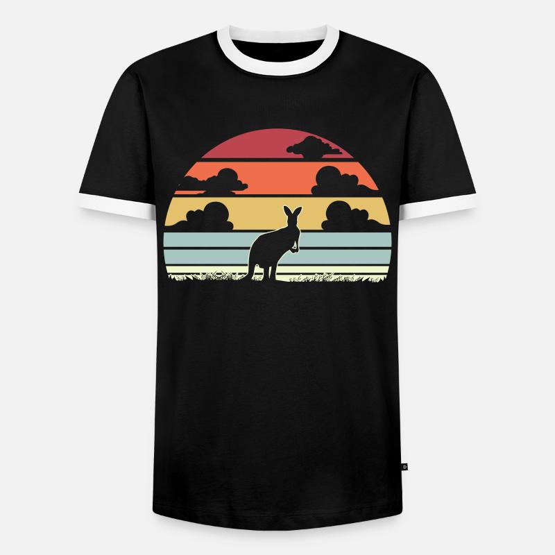 Känguru retro Geschenk - Männer Kontrast-T-Shirt - Schwarz/Weiß