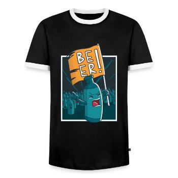 Beer Revolution Bier Aufstand Saufen Party Feiern - Männer Kontrast-T-Shirt - Schwarz/Weiß - Vorne - AI Model Female 172 light (172cm) & AI Model Male 178 light (178cm)