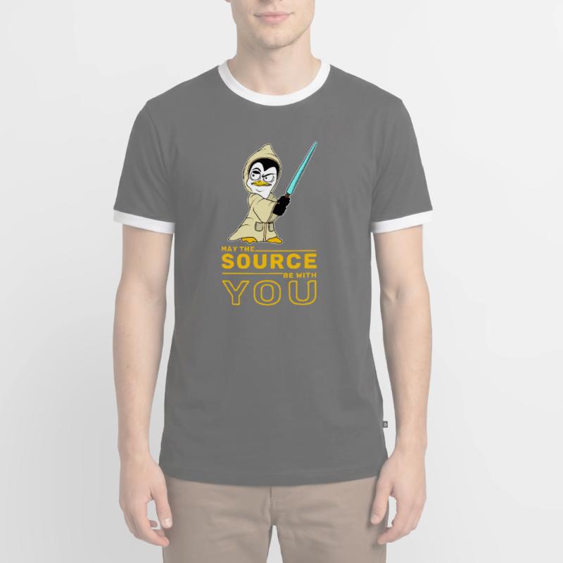IT nerd Linux Linux penguin geek software engineer Men's Ringer Shirt