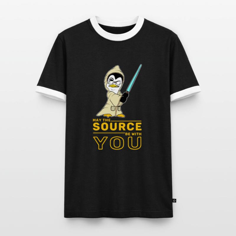 IT nerd Linux Linux penguin geek software engineer Men's Ringer Shirt