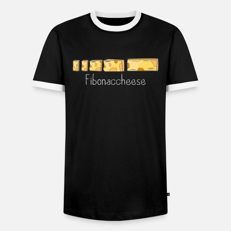 Fibonacci Cheese - Men's Ringer Shirt - black/white