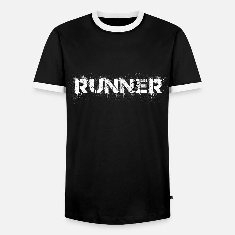 Runner Running Man Runner Trend - Männer Kontrast-T-Shirt - Schwarz/Weiß