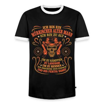 Ich Bin Ein Mürrischer Alter Mann Sportschütze - Männer Kontrast-T-Shirt - Schwarz/Weiß - Vorne - AI Model Female 172 light (172cm) & AI Model Male 178 light (178cm)
