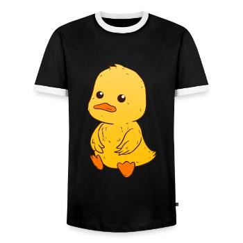 Duckling duck - Men's Ringer Shirt - black/white - Front - AI Model Female 172 light (172cm) & AI Model Male 178 light (178cm)
