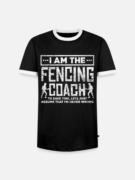 Fechten Trainier - Männer Kontrast-T-Shirt - Schwarz/Weiß