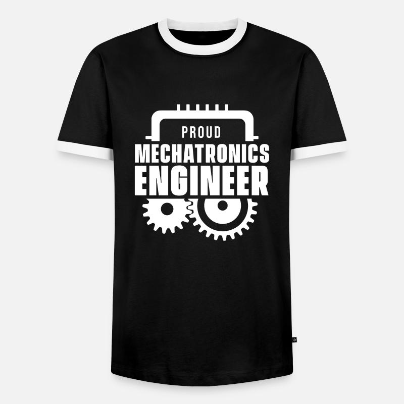 Engineer team mechatronics mechanics mechatronics - Men's Ringer Shirt - black/white