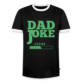 Dad Joke Funny Dad Joke Father Jokes - Men's Ringer Shirt - black/white - Front - AI Model Female 172 light (172cm) & AI Model Male 178 light (178cm)
