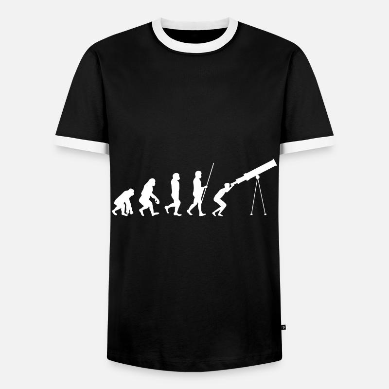 Astronomer evolution - Men's Ringer Shirt - black/white