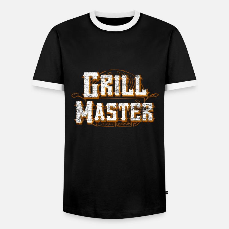 Grill master grilling - Men's Ringer Shirt - black/white