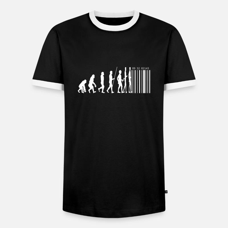 Cadeau de jeu Puzzler Barcode Evolution - T-shirt contrasté Homme - noir/blanc
