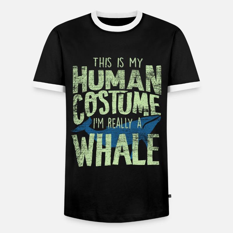 Wal - Männer Kontrast-T-Shirt - Schwarz/Weiß