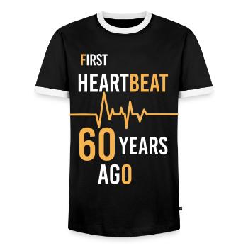 60. Geburtstag - Männer Kontrast-T-Shirt - Schwarz/Weiß - Vorne - AI Model Female 172 light (172cm) & AI Model Male 178 light (178cm)