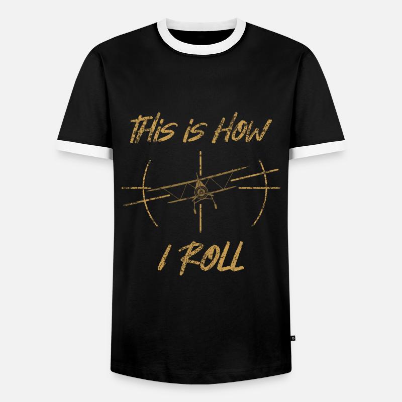 Pilot plane - Men's Ringer Shirt - black/white