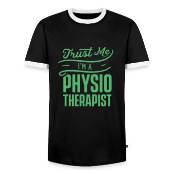 Physio - Männer Kontrast-T-Shirt - Schwarz/Weiß - Vorne - AI Model Female 172 light (172cm) & AI Model Male 178 light (178cm)